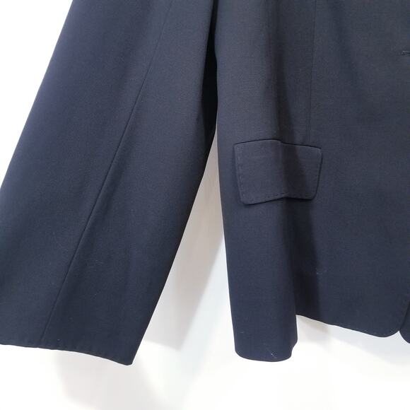 Rene Lezard Wool Black Blazer Slit Sleeve - Picture 4 of 10